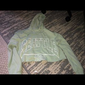 Cropped light green sweatshirt! Size large. Worn once!